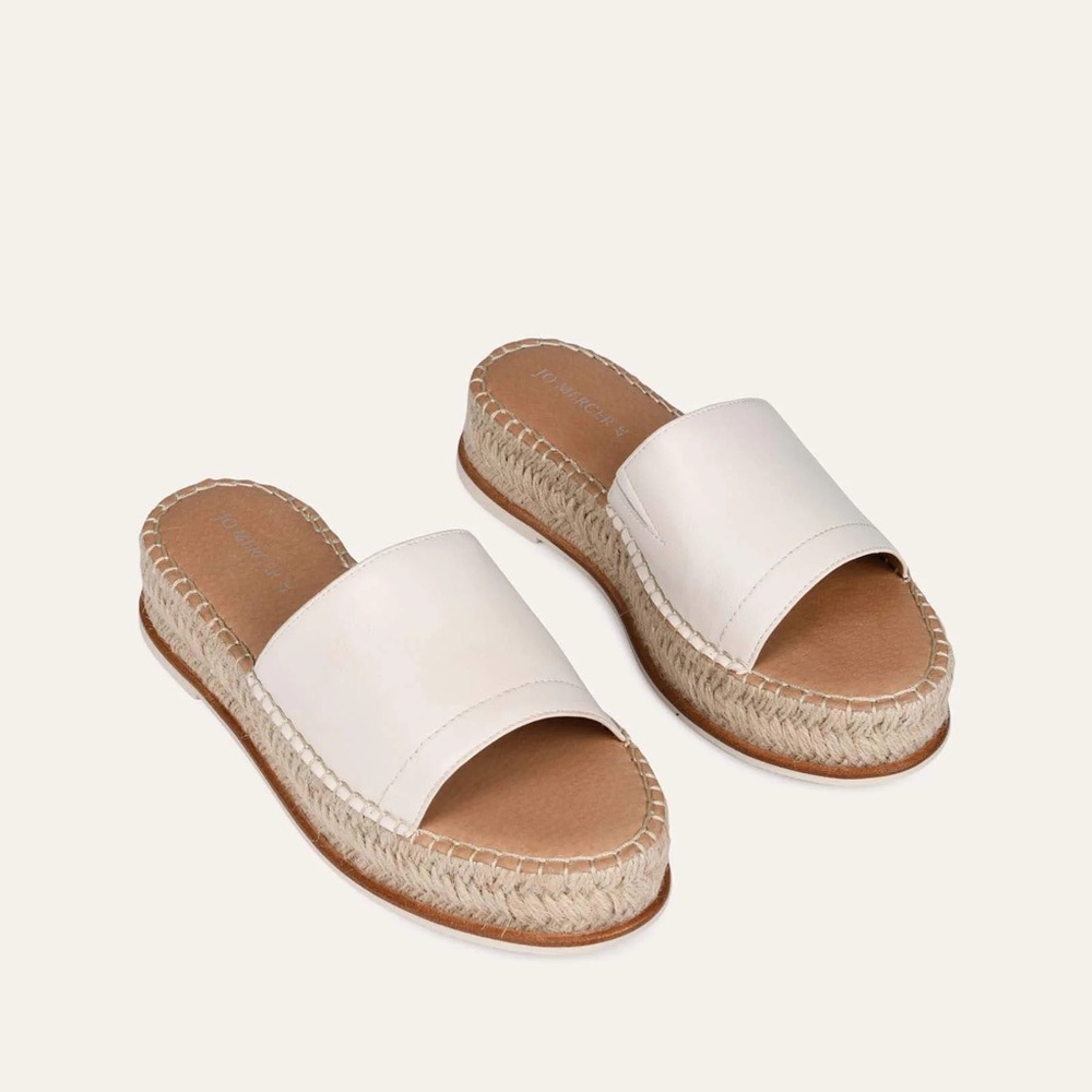 NIB Jo Mercer Elka Espadrille Leather Slides
